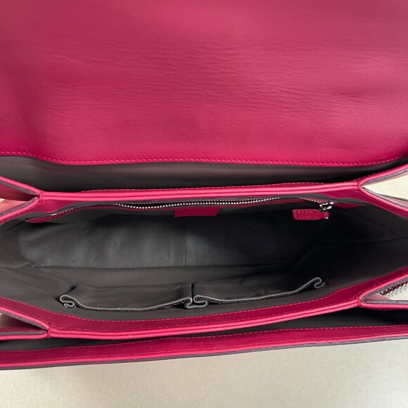 Gucci Interlocking G Top Handle Bag in Red Calfskin Leather - Preowned - Picture 4 of 16